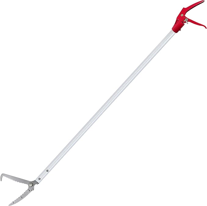 3.7 FT Snake Grabber Long Handle with Hooks, Rattle Snake Catcher Tool, Professional Reptile Wide Jaw Tongs