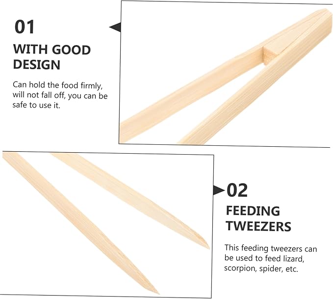 BESPORTBLE Reptile Feeding Tweezers Lightweight Bamboo Feeding Tool for Lizards Tortoises and Frogs Safe Non-deformable Design for Easy Use and Long-Term Care