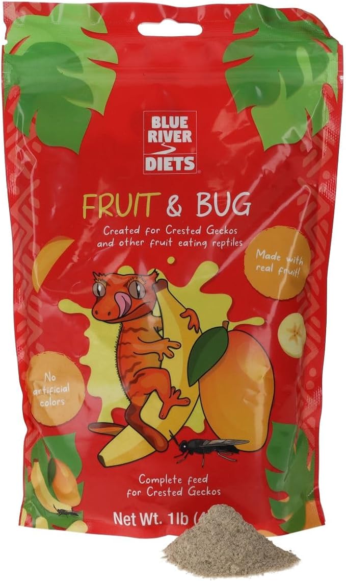 Blue River Diets Complete Crested Gecko Food 1lb (450g) Fruit & Bug | All Natural Gecko Food Made in The UK