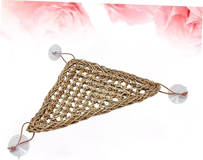 Hemoton Stable Triangle Reptile Hammock Bed for Lizards Small Crabs Elevated Swing Mat with Suckers for Easy Setup for Geckos and Reptile Accessories