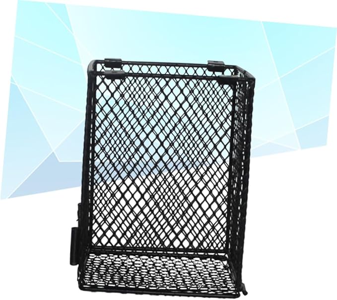POPETPOP PET Reptile Scald Lamp Shade Heater Guard for Reptiles Daytime Light Lampshade for Poultry and Small Animals Black Color Suitable for Bearded Dragons Lizards and Snakes