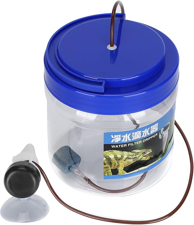 Reptile Dripper Kit with Filtered Drip Head, Easy Control Dripping for Geckos, Lizards. 1300ML Bottle for Quick or Slow Dripping, Humidification Mat or Soil