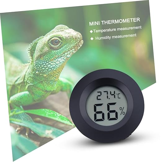 HANABASS 2sets Digital Temperature Humidity for Reptile Pets Acrylic Hygrometer Thermometer Compact and Lightweight for Home and Pet Store Use Black 4pc*2