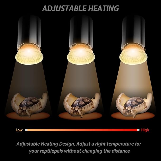 2-Pack 25W UVA Bulbs, Light Turtle Heat Lamp for Reptiles and Amphibian Tanks, Terrariums and Cages, Fit E26 Heat Reptile Lamp,Works with Various Lamp Fixtures,for Lizards, Snakes, Turtles