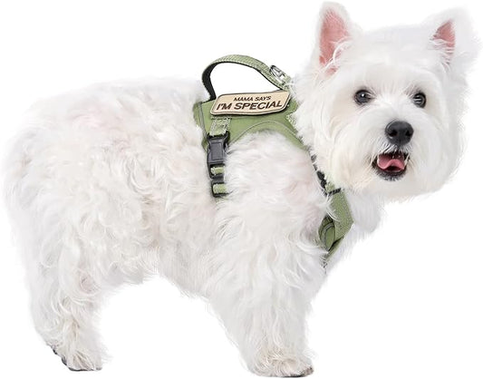 Tactical Dog Harness for Small Dog - Reflective Puppy Pet Vest No Pull Military Service Dog Vest with Vertical Handle XS Dog Harness for Outdoor Training