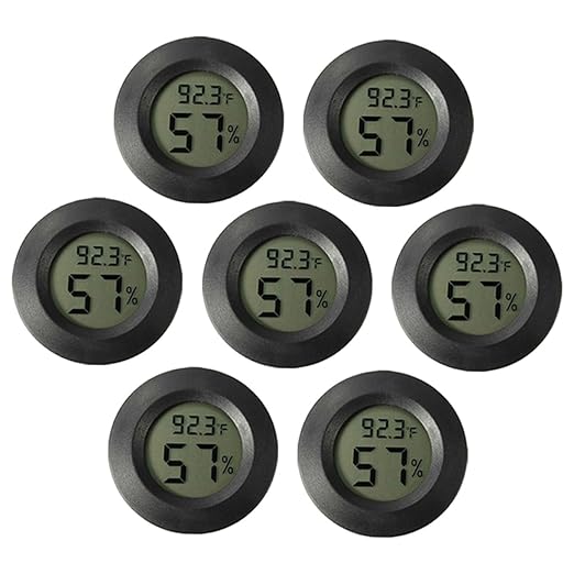 POPETPOP 3sets Digital Thermometer Humidity Monitor Reptile Tank Hygrometer Compact Mini Thermometer for Humidor 7pcs*3