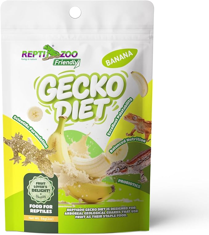 Crested Gecko Food, Fruit Mix Banana Complete Diet Gecko Food 2oz