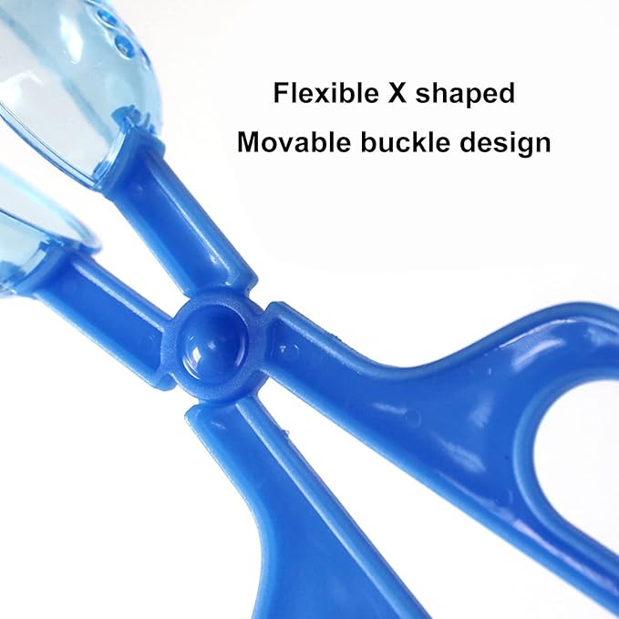 Reptile Feeding Clamp, Amphibian Terrarium Feeding and Cleaning Tool Reptile Poop Scoop, Multipurpose Reptile Feeding Claw Collector Reptile Feeding Clip with Vents for Tortoise Lizard Spider(Blue)