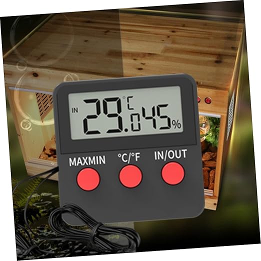 HANABASS 2Sets Digital Hygrometer and Reptile Temperature Monitoring Device for Lizard Tanks Indoor Humidity Control with Display for Accurate Readings
