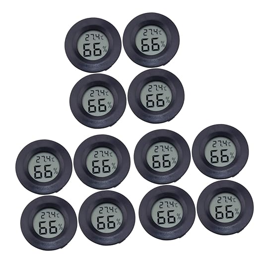 Milisten 12pcs Reptile Pet Box Temperature Humidity Compact Digital Thermometer for Snake Turtle Home Use Celsius