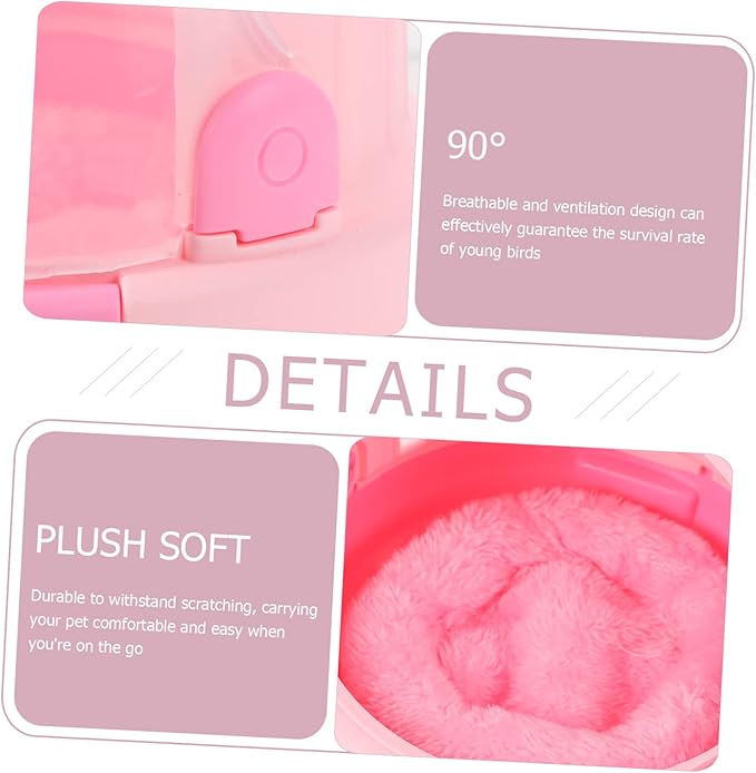 Bird Cage Accessories Pink Portable Cage for Small Birds Nest Warmer Baby Pet Carrier