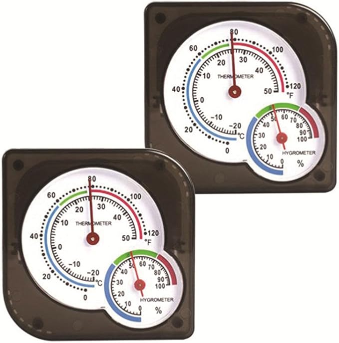 Thermometer Hygrometer Temperature Humidity Meter High Precision Analog Mini for Office Terrarium Home Industry Room