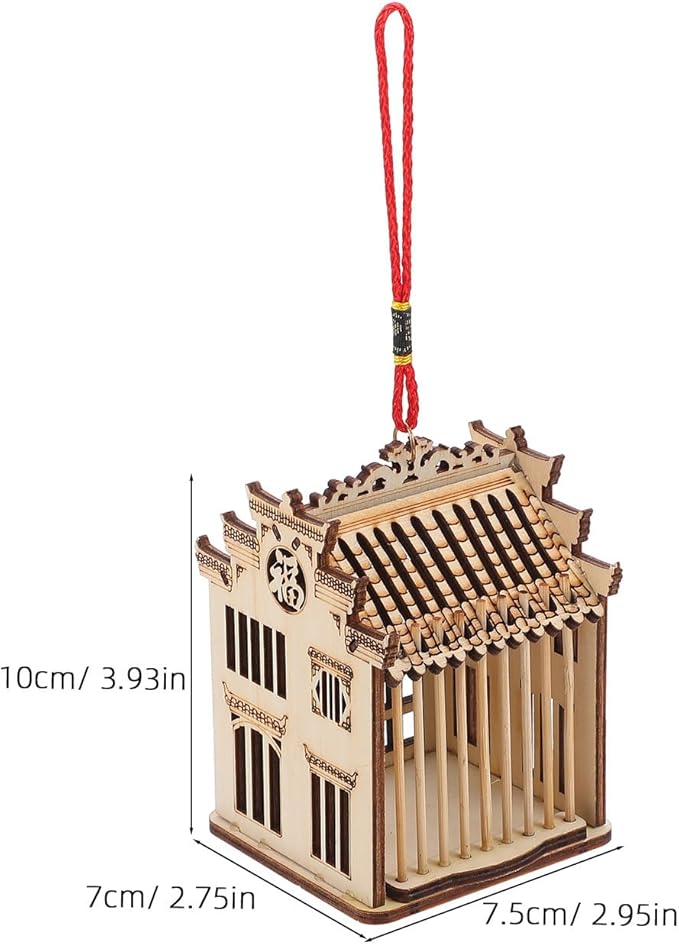 DECHOUS 1Pc Wooden Grasshopper Cage, Cricket Cage Small Wooden House Reptile Feeding Box Wood Cricket Ideal for Storage and Transport