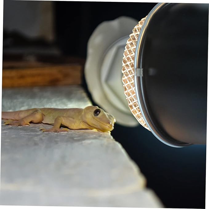 Happyyami Reptile Heating Lamp Shade Mesh Cover Insulation for Lizard Snake Terrariums Easy to Install Scald Prevention Sturdy Design for Pet Safety
