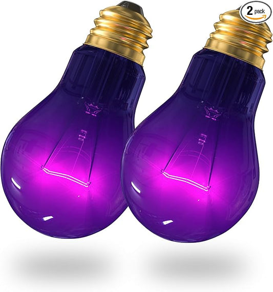 Lustaled Reptile Heat Lamp Bulbs-100W Reptile Night Heat Bulb E26 Terrarium Heat Lamp Simulate Natural Moon Purple Light for Snake Bearded Dragon Leopard Gecko Lizard Chameleon Tortoise -2Pack