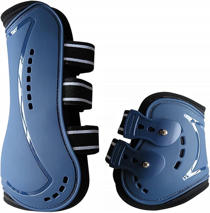 Horse Boots Open Front Jumping Tendon Sport Boots, Hind Fetlock Boots, Secure Leg Protection, Classic Breathable Equine Supplies, Set of 4