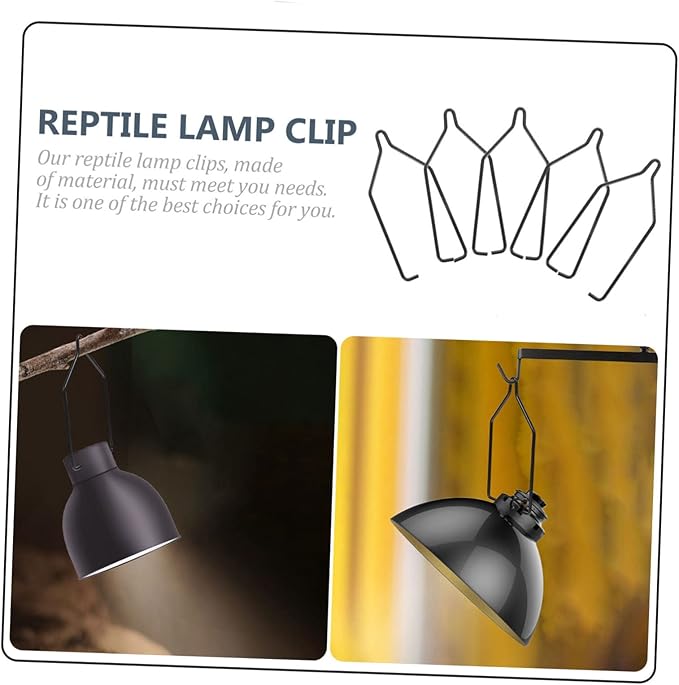 Angoily 10pcs Reptile Lampshade Clips Iron Holders for 5.5/8.5 inch Lamps Easy Install Reptile Light Clamps