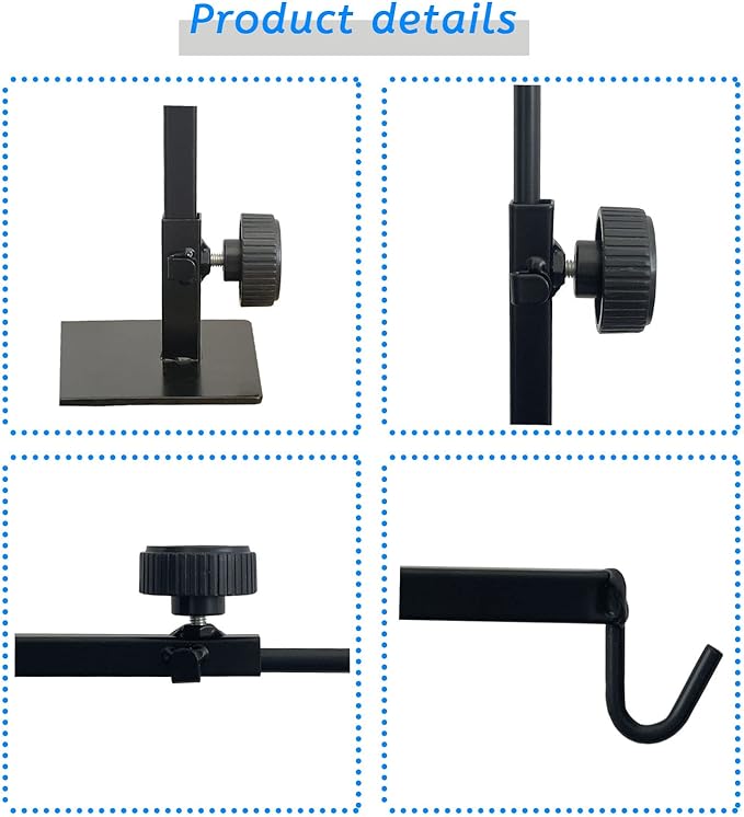 kathson Reptile Lamp Stand Adjustable Metal Floor Lamps Bracket Reptiles Tank Heating Light Support for Bearded Dragon Snakes Tortoise Lizards Frog Hermit Crab (1 PCS)