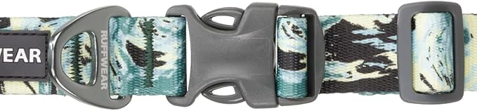 Ruffwear, Front Range Dog Collar, Adjustable Tubelok Webbing, Lightweight, Side Release Buckle, Aluminum V-Ring, Durable for Everyday Use, Sweeping Sage, 11"-14"