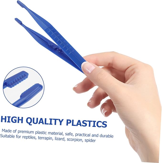 FRCOLOR 18pcs Plastic Reptile Feeding Clamp Insect Tweezer Reptile Accessories Tweezer Dropper