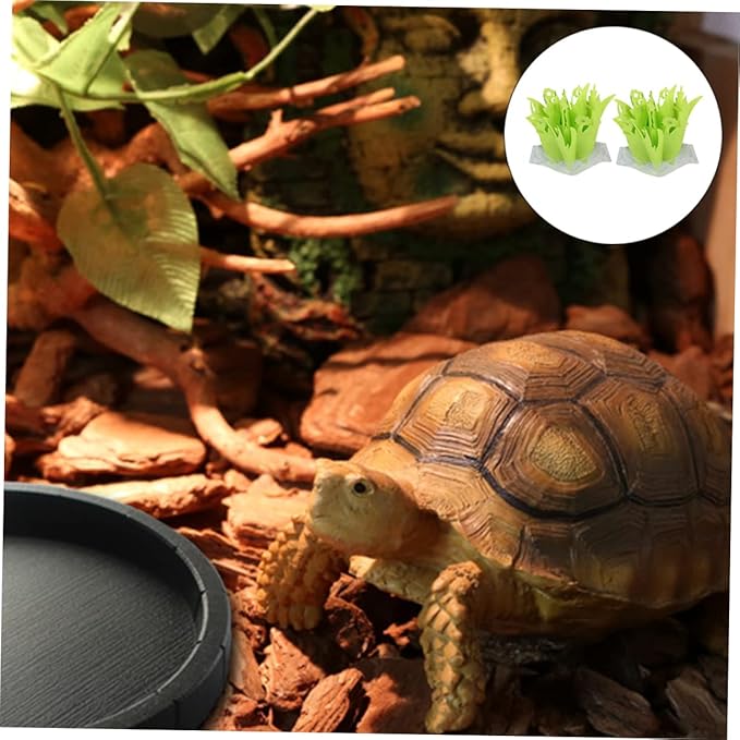 FOMIYES 6pcs Tortoise Climbing Box Humidifier Natural Gasification Unplugged Design for Reptile Landscaping Realistic Emulation Plants Cloth Material Easy to Use