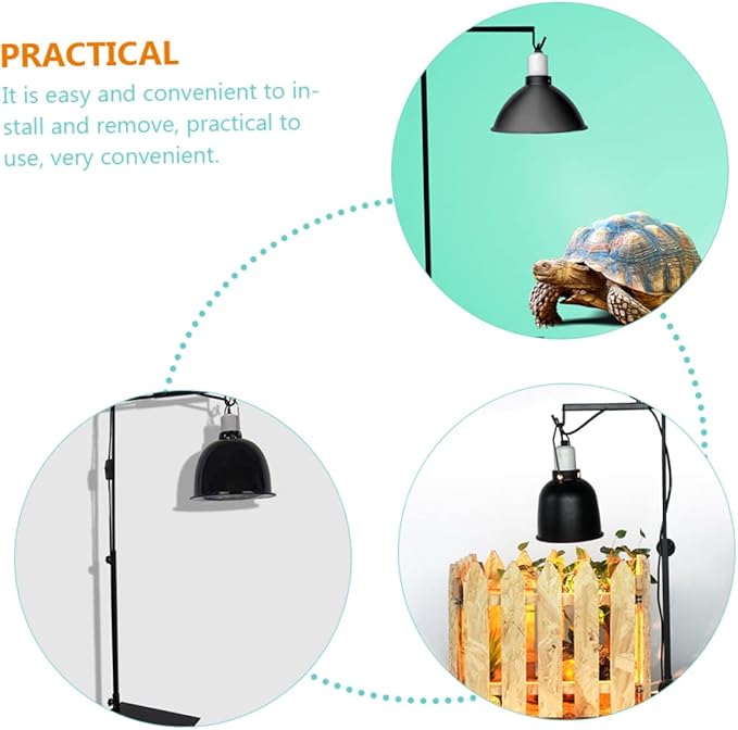 DECHOUS Adjustable Reptile Lamp Stand Metal Light Rack for Terrarium Compatible Bearded Dragons Snakes and Lizards