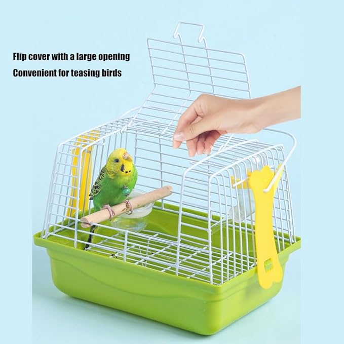 Iron Portable Bird Cage Carriers for Outdoor Travel Parrots Conures