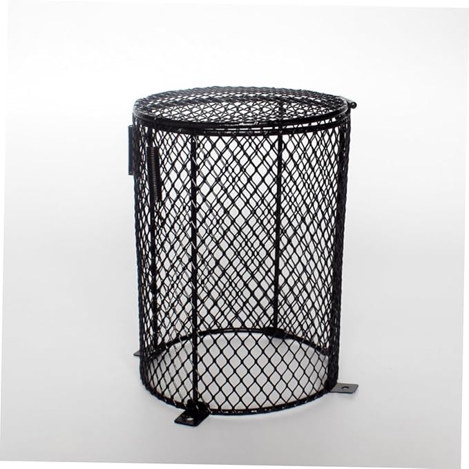 POPETPOP Reptile Scald Lampshade Cover Heating Lamp Protector for PET Reptiles Round Black Shade for Terrariums