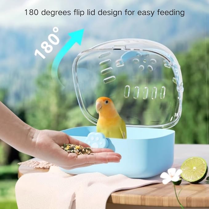 Bird Carrier Cage with Water Bottle, Portable Parrot Travel Carrier Carry Case 7.2" L*6.4 W *6.7” H for Small Pets, Lovebird, Budgie, Parakeet, Gerbils, Mice, Dwarf Hamster, Small Animal (Pink)