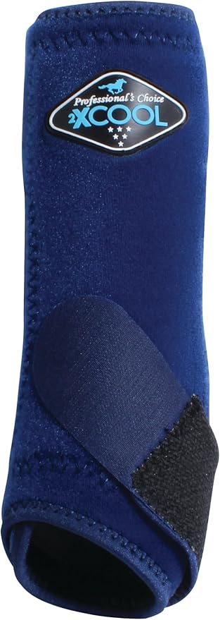 Professional's Choice 2XCOOL Sports Medicine Horse Boots | Protective & Breathable Design for Ultimate Comfort, Durability & Cooling in Active Horses | 2 Pack Large Navy