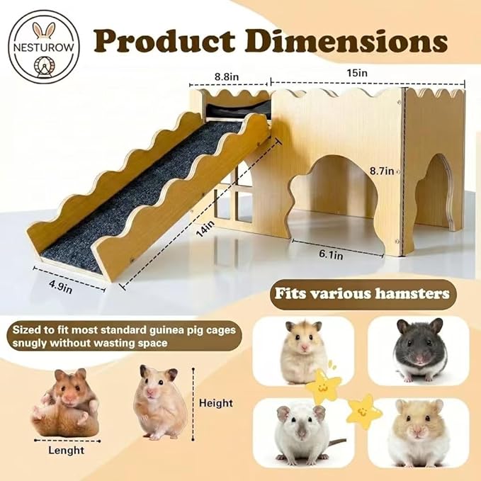 Guinea Pig Hideout Cave House - Natural Rock-Style Small Animal Hideaway for Guinea Pigs & Rabbits, Extra Large Indoor Habitat with Waterproof Liner Included, Chew Proof（Classic Style）