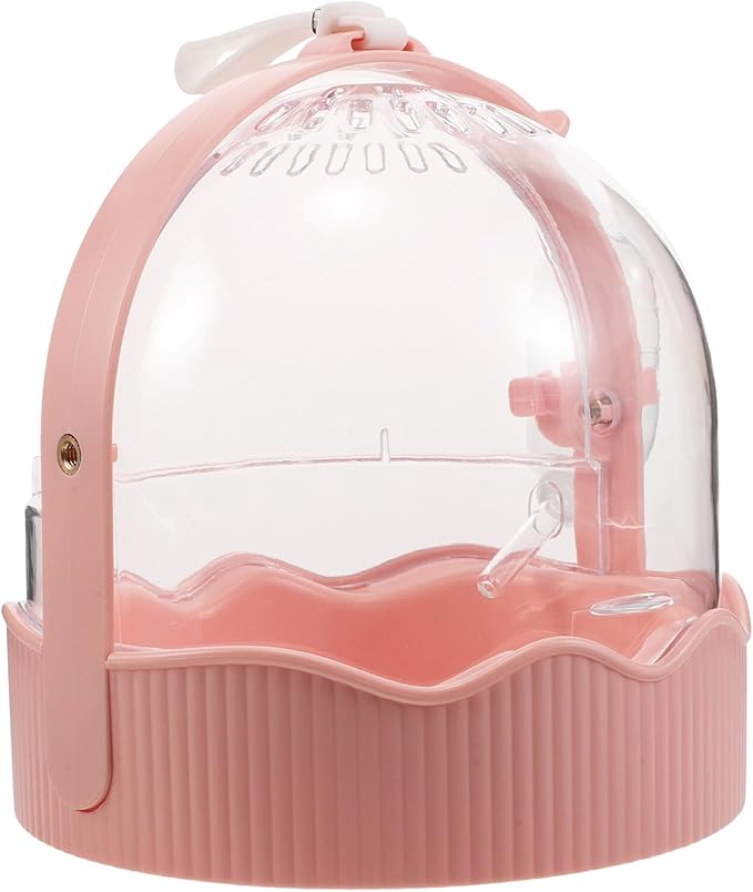 Parrot Travel Cage Portable Takeaway Carrier with Breathable Large Space for Outdoor Use Small Bird Parakeet Conure Travel Cage in Soft Pink