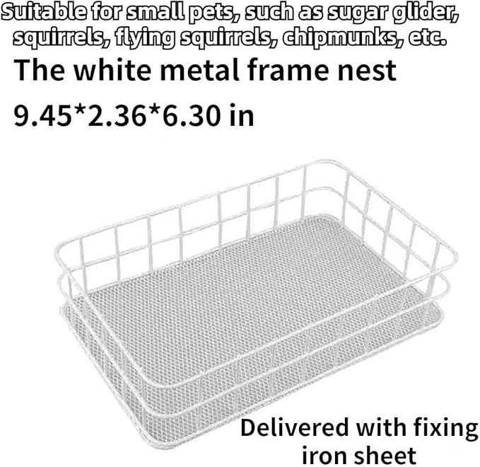 Rat Hammock for Cage Chew Proof Rat Toys Warm Bed, Small Animal Hanging Iron Basket Ferret Cage Accessories and Habitats Removable Nest Mat for Hamster, Sugar Glider, Hedgehog (Black Iron,Monkey)