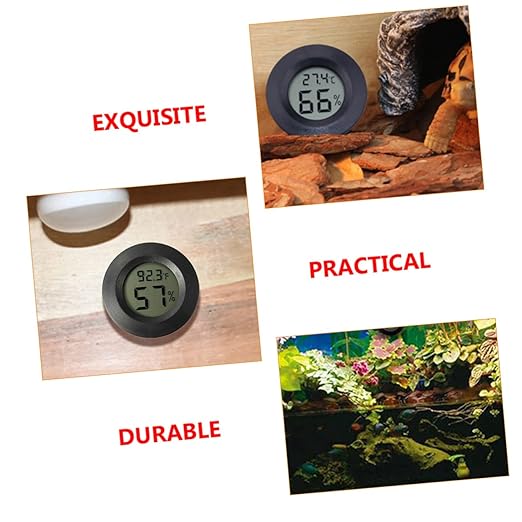 7Pcs Mini Digital Thermometer Hygrometer for Reptile Tanks Humidity with LCD Display for Bearded Dragons Leopards and Snakes Compact and Use