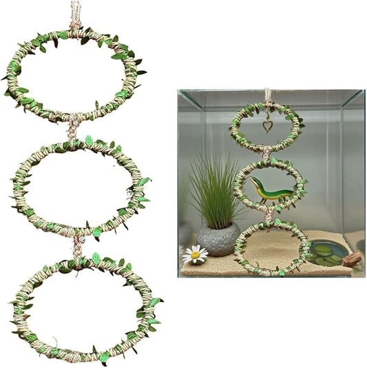 1 Pack Snake Climbing Rings for Ball Python Snake Enrichment Rings Ball Python Tank Accessories Chameleon Cage Accessories for Lizard Bearded Dragon Terrarium Gecko Reptiles