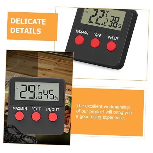 Holibanna 2sets Digital Hygrometer and Thermometer for Reptile Tanks Accurate Temperature and Humidity Measurement for Lizard and Snake Habitats Easy to Use and Durable