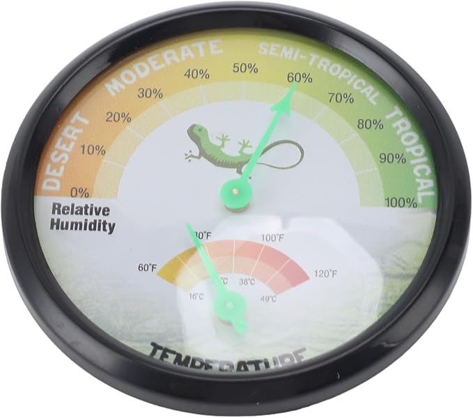 Thermometer Hygrometer Dial High Precise Pointer Type Mechanical Temperature and Humidity for Reptile Pet
