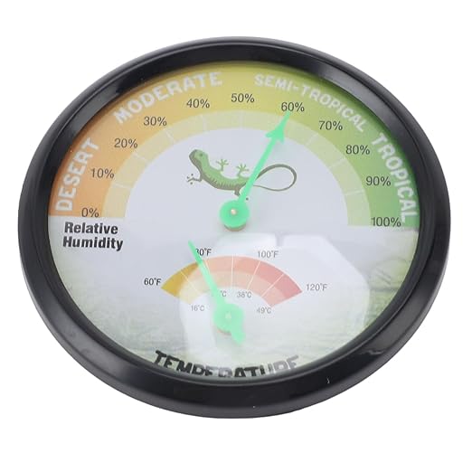 Fdit High Precision Mechanical Dial Thermometer Hygrometer Temperature Humidity for Pets Reptiles, No Battery Needed ABS PC Aluminum Dial Compact Design for Pet Crate or Small Spaces