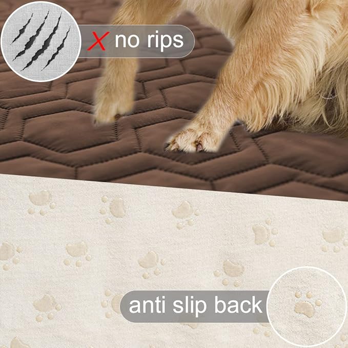 Tcksstex Waterproof and Anti-Slip Dog Bed Cover and Pet Blanket Sofa Pet Bed Mat car Incontinence Mattress Protectors Furniture Couch Cover for Most Cats Dogs, Pets（30x70-Chocolate）