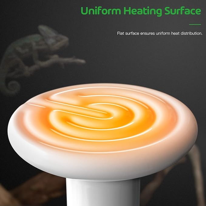 HealSmart Reptile Heat Lamp Bulb Ceramic Heat Emitter 100W No Light Emitting Brooder Coop Heater for Amphibian Pet & Incubating Chicken, White (Pack of 3)