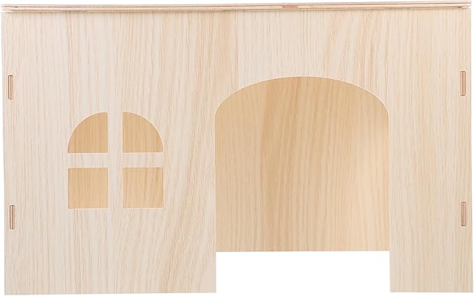 LUOZZY Wooden Hamster Hideout House Small Animal Wooden Hut Habitat Guinea Pig Chinchilla Hideout Hamsters Bunny Sleeping Hiding House