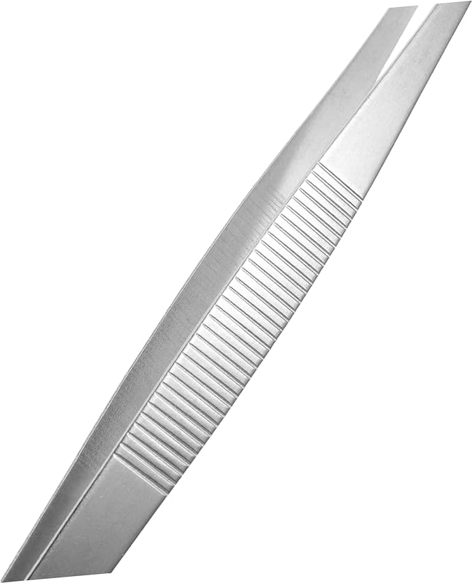 GALPADA 2pcs Stainless Steel Tweezers Curved and Straight Feeding Tongs for Reptile Care for Snakes Lizards and Aquatic Plants Durable Silver Design