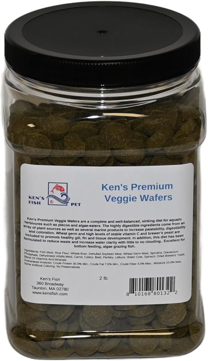 Ken's Fish & Pet Premium Veggie Wafers (2 lb. Jar)