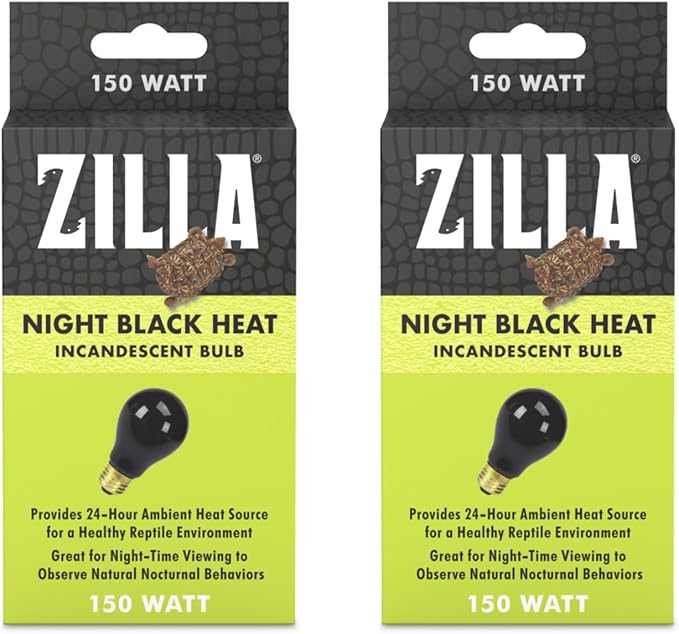 Incandescent Bulb, Night Black, Ideal for Nocturnal Reptile Species 150 Watt (Pack of 2)