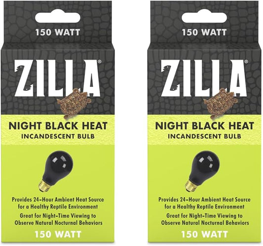 Incandescent Bulb, Night Black, Ideal for Nocturnal Reptile Species 150 Watt (Pack of 2)