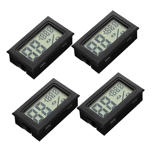 LIFKOME 4Pcs Mini Indoor Thermometer Hygrometer Digital Humidity Monitor for Greenhouse Garden Closet and Humidor Accurate Energy Efficient Measurement