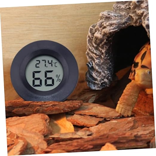 POPETPOP Reptile Tank Accessories 7pcs Digital Mini Thermohygrometer Humidity Meter for Plants Reptiles