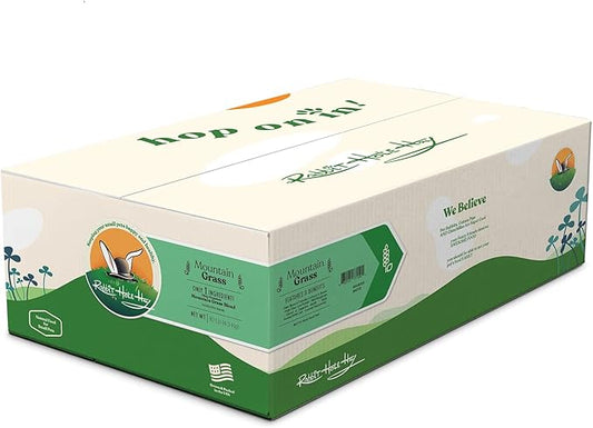 Rabbit Hole Hay - Ultra Premium Mountain Grass for Small Pets - 10 lb Box - Fresh & Nutritious