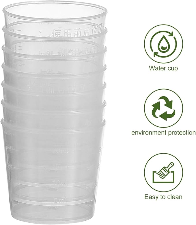 ORFOFE 20pcs Measuring Cups for Reptiles Feeding Bowls Liquid Food and Water Cups for Lizard Portable and Lightweight Accurate Scale for Daily Feeding Needs