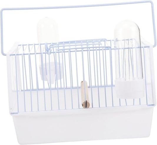 1set Portable Bird Carrier for Travel Compact Pet Bird Cage Handle for Outings Hiking and Shopping for Parrots and Small White Small